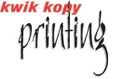 company logo in red and black writing spelling Kwik Kopy