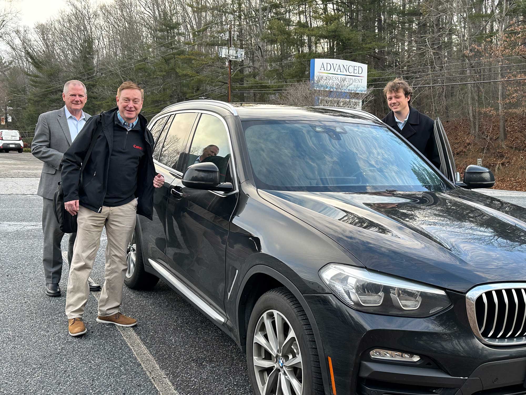 On the move with, from left, ABE sales manager Baxter Culler, Canon's Dusty Morrow, and ABE account rep. Cade Ramsey, ready to share the game-changing perks of the Canon Colorado Series.